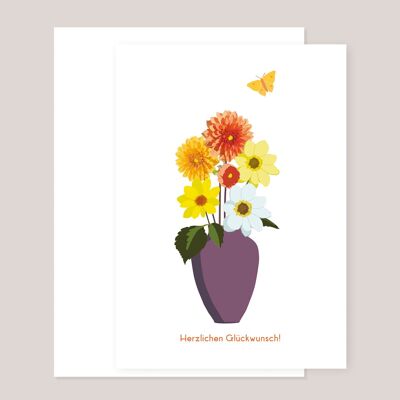 Carte d'anniversaire »Dahlia splendeur«