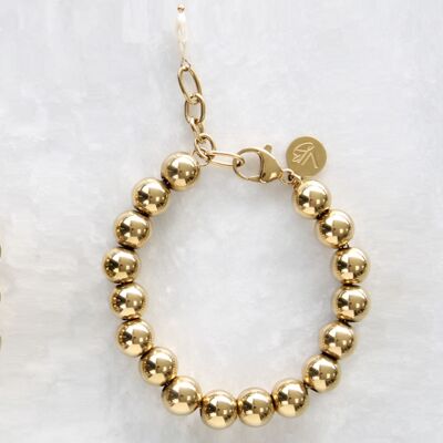 Pulsera ojo dorado 10 mm ajustable