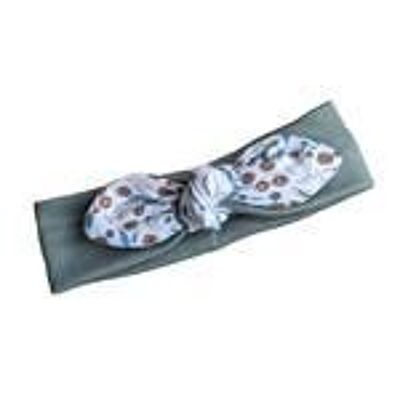 Baby headband Newborn tied dusty green vintage flowe