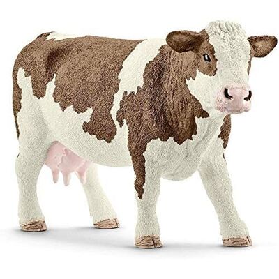 Schleich – Französische Fleckviehkuh-Figur: 13 x 4 x 7,7 cm – Univers Farm World – Ref: 13801