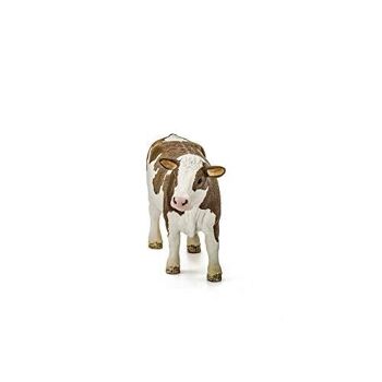 Schleich - Figurine Vache Simmental française : 13 x 4 x 7,7 cm - Univers  Farm World - réf : 13801 4