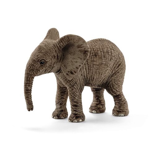 Schleich - Figurine Éléphanteau d'Afrique : 6,8 x 3,5 x 5,5 cm - Univers Wild Life - Réf : 14763