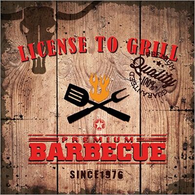 License to Grill 33x33cm