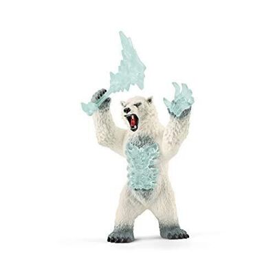 Schleich - Blizzard Bear figurine with Weapon: 15.5 x 11 x 18 cm - Eldrador Creatures Universe - Ref: 42510