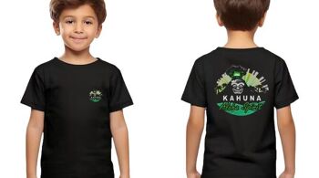 T-shirt Noir 100% Coton Bio Kahuna VOLCANO Enfant (KIDS) 1