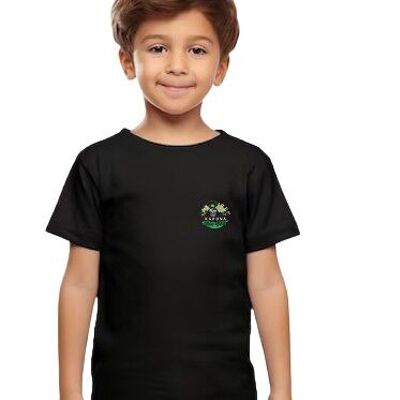 Schwarzes T-Shirt aus 100 % Bio-Baumwolle Kahuna VOLCANO Kinder (KIDS)