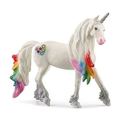 Schleich - Rainbow Unicorn Figurine, male: 13.8 x 3.6 x 11.5 cm - Univers Bayala - Ref: 70725