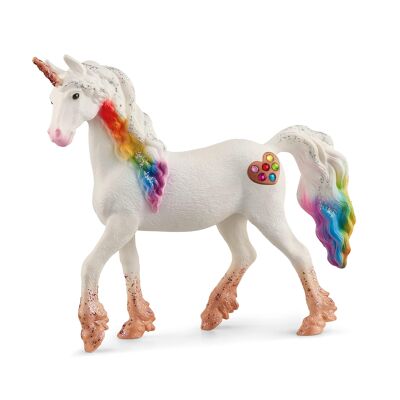 Schleich - Figura Unicornio Arcoíris, Mujer: 12,5 x 3,3 x 10,9 cm - Univers Bayala - Ref: 70726