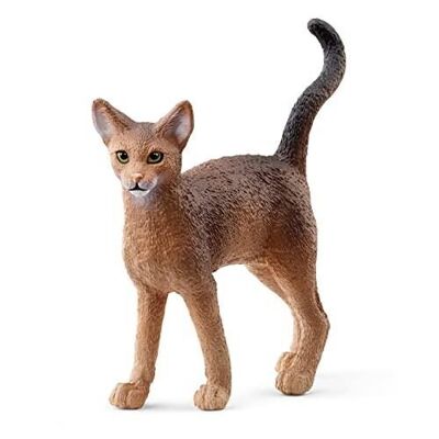Schleich - Figurina del gatto abissino: 5,5 x 1,5 x 5,2 cm - Universo Farm World - Rif: 13964