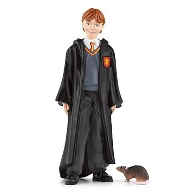 Schleich - Ron and Scabbers figurines: 3.7 x 2.2 x 10.2 cm - Harry Potter universe, Wizarding World - Ref: 42634