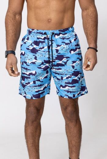 Short de bain motif militaire homme e429 4