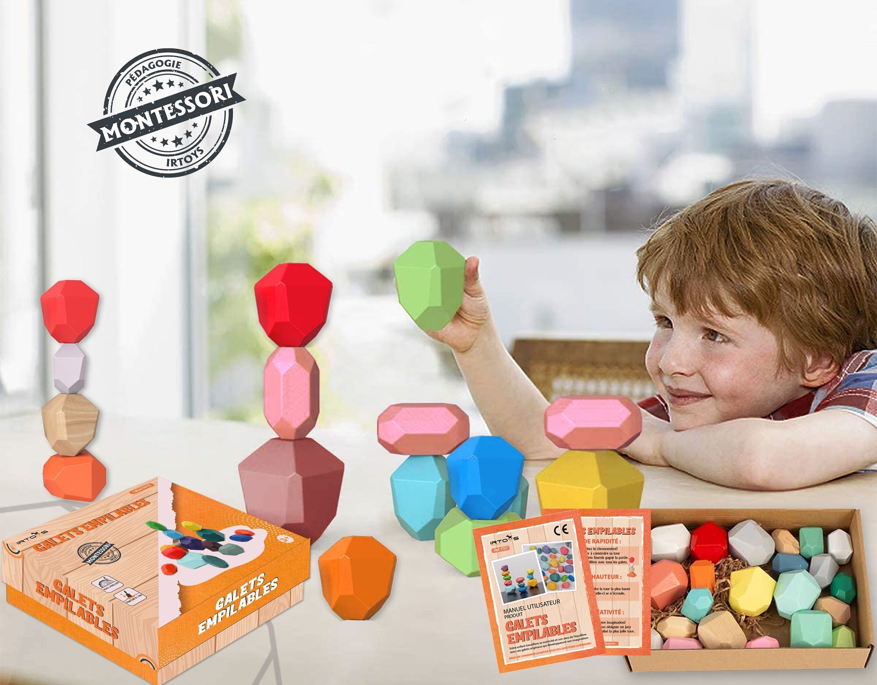 Montessori Lernspielzeug Stapelkiesel Montessori Holzspielzeug