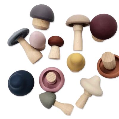 Educational motor skills toy mushroom set