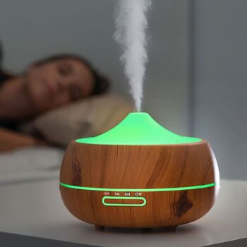 Humidificateur-diffuseur d'arà´mes avec LED, effet bois 2