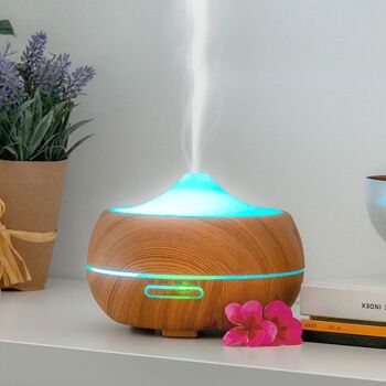 Humidificateur-diffuseur d'arà´mes avec LED, effet bois 3