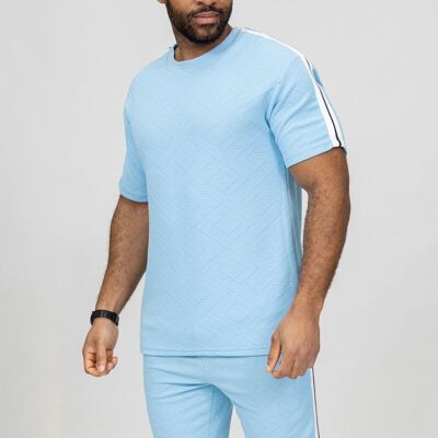 Embossed fabric t-shirt and shorts set TX895