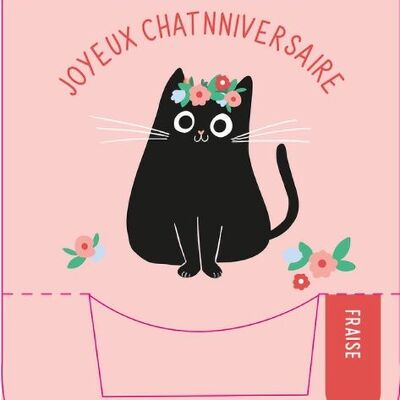Cumpleaños - Mi pequeño jardín secreto, gato de cumpleaños/fresa