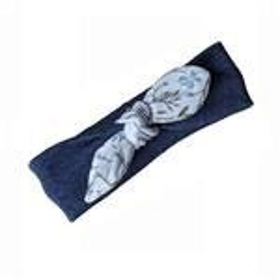 Fascia per capelli per neonato Jeans con bottoni vintage OK 4207