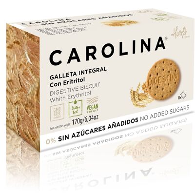 GALLETAS 0% SIN AZÚCARES INTEGRAL CON ERITRITOL. VEGANA