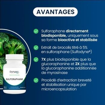 Sulforaphane - Titré à 5% en sulphoraphane - Forme active - Qualité Sulfodyne® - 200 mg / 60 gélules 3