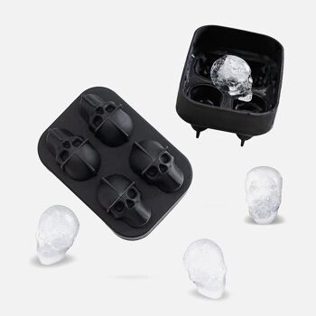 ICE SKULL : Moule à  Glaçons en Forme de tête de Mort en Silicone 6