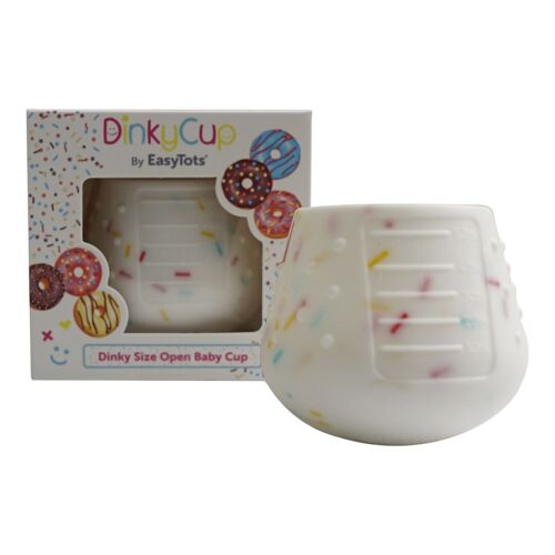 EasyTots DinkyCup. Small Open Re-balancing open cup for weaning babies - Sprinkles Design