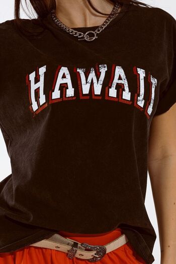 Camiseta Hawaii avec effet lavé en noir 5