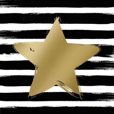 Star & Stripes negro / dorado 33x33cm