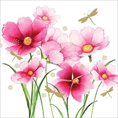 Fleurs & Libellule 33x33 cm