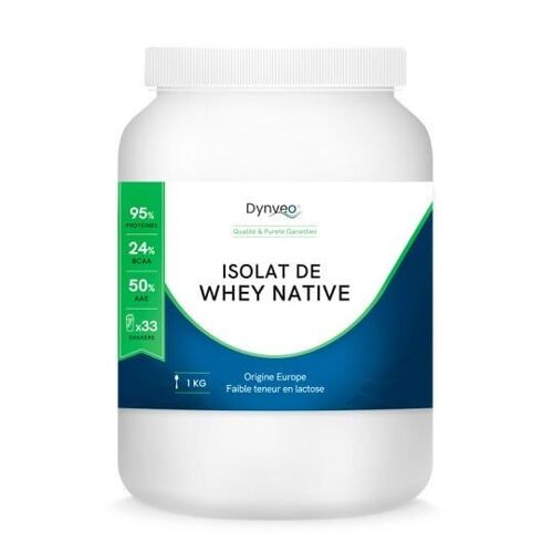 Isolat de whey native - 95% de protéines - 1 kg