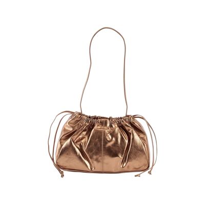 Glamor bag made of cowhide leather with elastic band