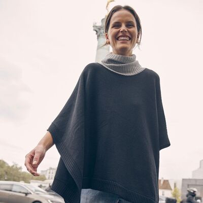 Anae knit poncho - Merino wool - Made in France
