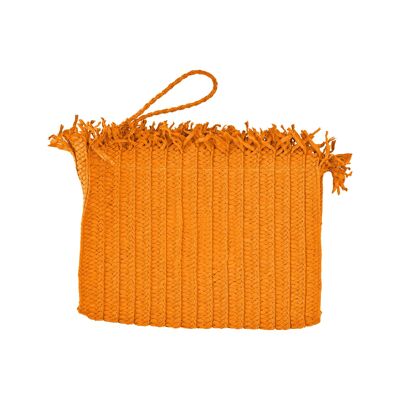 Bolso de paja para mujer con malla interior.