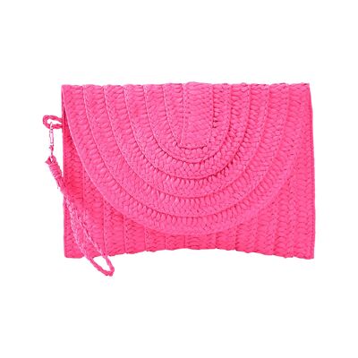 Bolso de paja de mujer con malla interior.