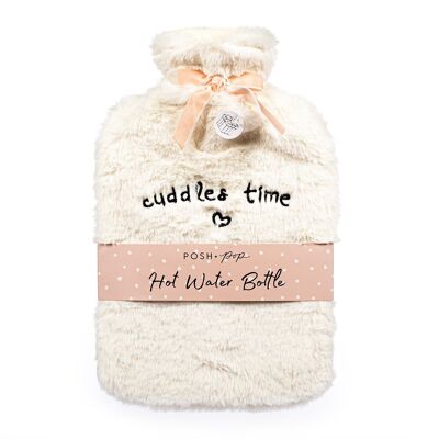 White fur hot water bottle - 208324