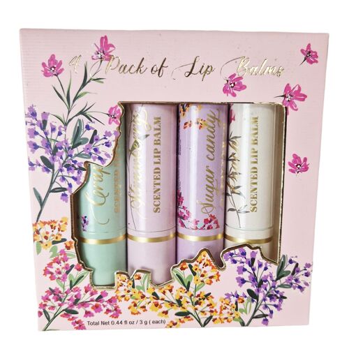 Coffret 4 baumes lèvres parfumés SECRET GARDEN - 350752