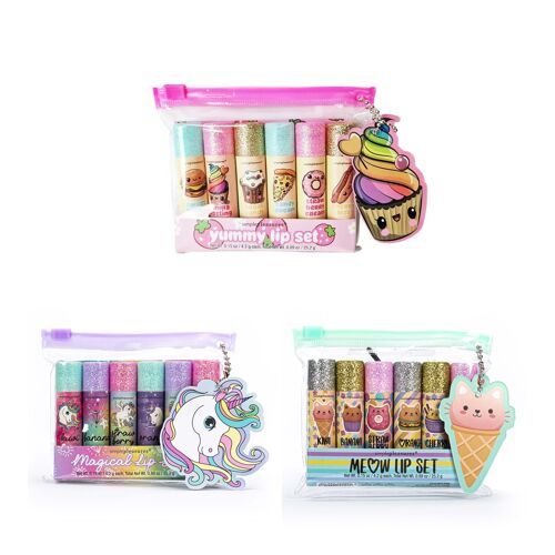 Coffret 6 baumes lèvres parfumés KIDS CUTIES, 6 senteurs - 530004