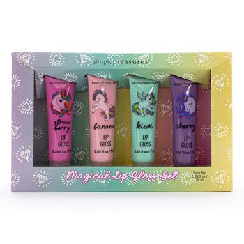 Coffret de 4 Lipgloss parfumés KIDS CUTIES Cerise/Banane/Kiwi - 530010 1