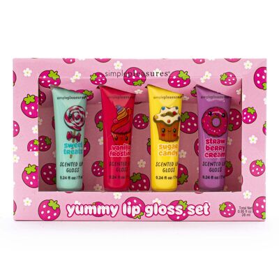 Caja de 4 Lipgloss perfumados KIDS CUTIES, 4 aromas - 530011