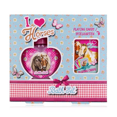 Coffret gel douche enfant+ jeu de cartes I LOVE HORSE - 6059268