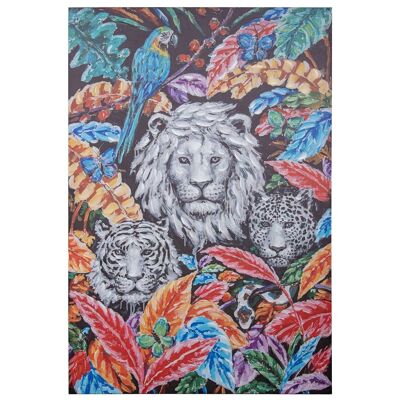 TABLEAU SUR TOILE 80X120CM 40% LION PEINT À LA MAIN _80X120X3CM LL69206