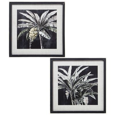 WOODEN CANVAS PICTURE WITH FRAME 39X39X1.8 CM.   PALM TREES _39X39X1.8CM. LL69168