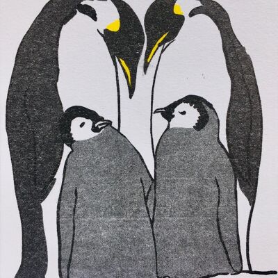 Card Hello Twins Penguins