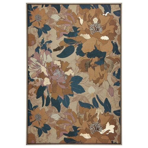 CUADRO LIENZO MARCO MADERA NATURAL 80X120CM FLORES _EXT:82,6X4,3X122,6CM LL36373