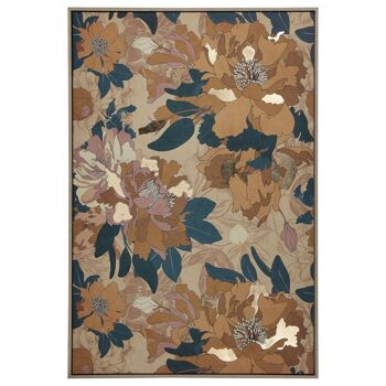 TABLEAU SUR TOILE CADRE BOIS NATUREL 80X120CM FLEURS _EXT:82.6X4.3X122.6CM LL36373 1