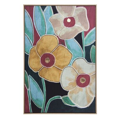CANVAS PICTURE NATURAL WOOD FRAME 80X120CM FLOWERS _EXT:82.6X4.3X122.6CM LL36381