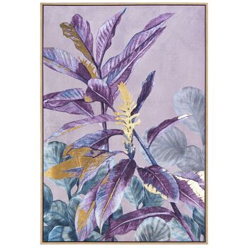 TABLEAU TOILE CADRE BOIS NATUREL 80X120CM PLANTES _EXT:82.6X4.3X122.6CM LL36360 1