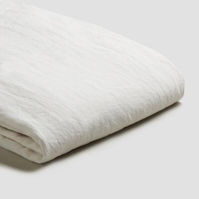 White Linen Fitted Sheet - Super King Size