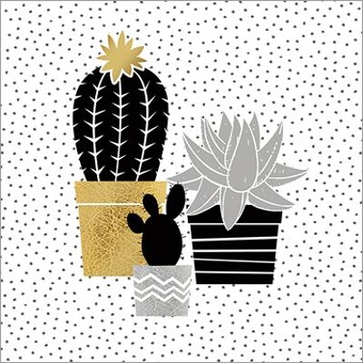 Cactus nero oro 33x33 cm