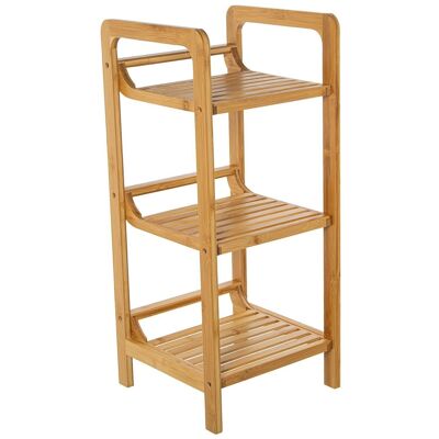 BATHROOM SHELVING WITH 3 NATURAL BAMBOO WOOD SHELVES _30X30X70CM LL83730